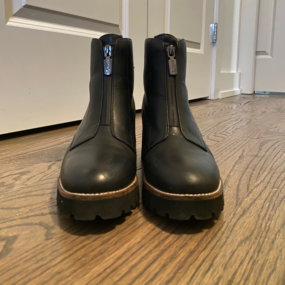 Blondo Black Leather Platform Boots